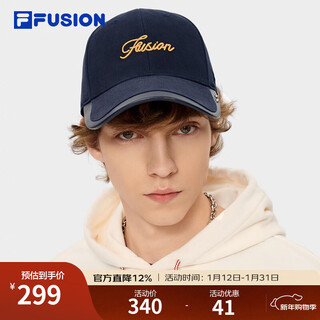 Fila fusion fila trendy brand couple's baseball cap 2026 spring new peaked cap sports cap sun visor carbon black gray-cc xs