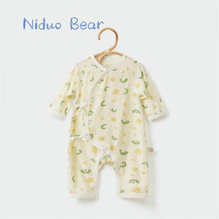 Nido bear newborn summer thin onesie baby bodysuit outing short-sleeved romper suit 22cx025 yellow green geometry 66cm suitable for height