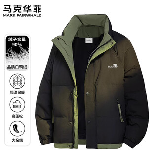 Mark fairwhale Мужской повседневный пуховик в стиле ретро в американском стиле, новинка весны 2026 года, свободный, теплый, удобный и холодостойкий универсальный верх, черный, 90% белый утиный пух, xl Рекомендуется 130–150 Джин Джин равен 0,5 кг