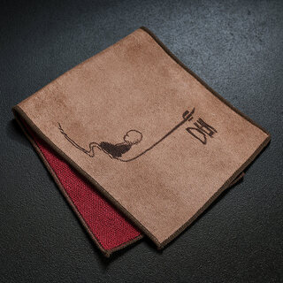 Aoyanlai chinese style double-sided absorbent tea towel handmade pot cloth japanese zen tea set accessories brown wu-rectangular double-sided tea towel