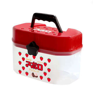 Yusenyi cartoon double-layer storage box japanese style snack organizing box suitable for children's rooms crayons and lego building blocks small rectangular red strawberry cartoon pattern