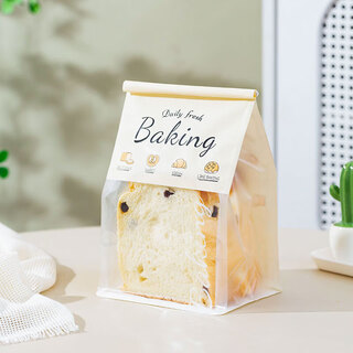 Chopsticks wire curling seal packaging bag toast bread cake baking dessert food kraft paper sealed ziplock bag medium baking english curling toast bag 1000 pieces