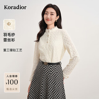 Kelaidier autumn commuter lady high-end solid color lapel long-sleeved shirt for women light orange m