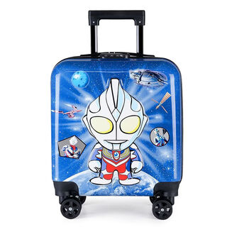 Ye yu children's trolley case cute cartoon luggage 16-inch 18-inch customized four-wheel trolley bag for boys and girls students 18-inch dark blue ultraman