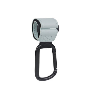 Stroller hook buckle metal multi-functional stroller stroller handle storage bag hook universal walking accessories 2 wide pu square buckle light blue (1 piece)