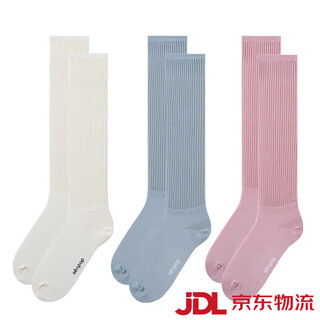 Shangsen faction (senpice) shangsen red pile socks for women summer thin ballet style calf socks long cotton socks cotton socks white + pink + blue (combination saves 10 yuan) 3 pairs one size fits all size 35-39