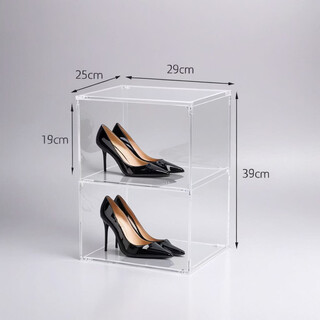 Fantasy high-end transparent shoe box drawer folding shoe rack for home door dust-proof long boot storage box acrylic shoe cabinet extra large with magnetic suction upgraded with transparency and thickening plus 1 layer of partitions + can hold 2 pairs