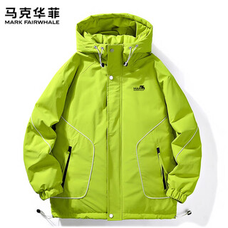 Mark fairwhale Американский повседневный мужской пуховик в стиле ретро 2025 года, зима, новый свободный теплый и удобный модный брендовый топ, флуоресцентно-зеленый, 50% белого утиного пуха, рекомендуется 6xl 240-260jin jin равен 0,5 кг