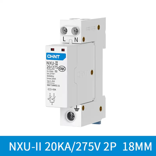 Chint surge lightning protector nxu-ii2p household lightning arrester 4p monitoring power supply lightning protector surge switch nxu-ii2p20ka/275v