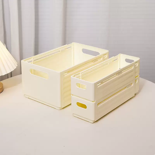 Yusenyi dormitory host storage retractable storage box dormitory deep cabinet snack book storage box cabinet renovation and organization artifact elegant white large-small size (3-piece package) elegant white large-small size (3-piece package)