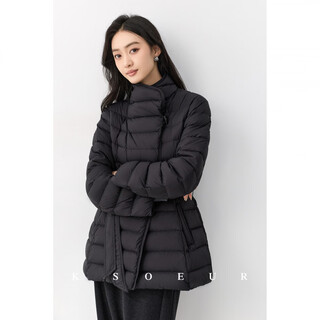 Ksoeur k sister legend spare ribs goose 95 white goose down + spare ribs one hand long waist old money feeling goose down jacket black m