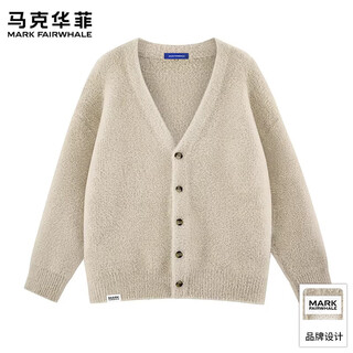 Mark fairwhale american retro casual cardigan sweater men's 2026 spring new loose comfortable warm trendy brand handsome top beige official authentic m recommended 100-120 jin jin equals 0.5 kg