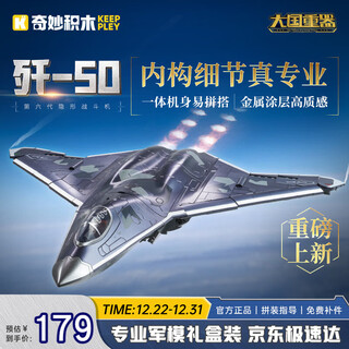 Wonderful (keeppley) building block assembly toy military sixth-generation stealth fighter model boy holiday gift j-50 fighter