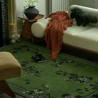 Fantasy new chinese style living room carpet new style bedroom study coffee table blanket anti-slip durable mid-century style carpet anti-fall retro blanket 160x240cm rising loop velvet material guanyuan