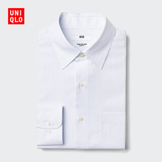Uniqlo men's high performance slim-fit anti-wrinkle striped shirt/long sleeve 26 spring and summer new style 482348 478000 482348/62 pink blue l