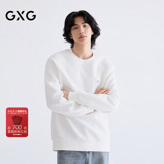 Gxg men's colorful flocked printed round neck sweatshirt spring 2026 g26a311007 white m