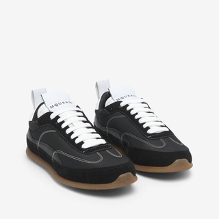 Alexander mcqueen men's and women's running shoes, sneakers, low-cut sneakers, calfskin shoes, casual shoes, classic and versatile, black 34.5