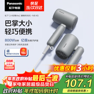Panasonic national subsidy hair dryer home portable quick-drying noise reduction negative ion protector for boys new year gift hair dryer silent gray eh-ne4g