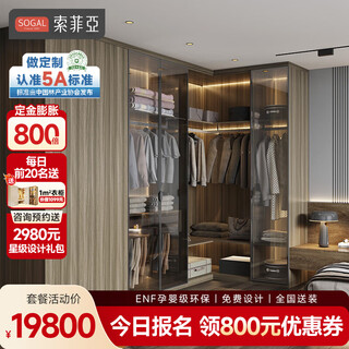 Sophia wardrobe customized modern simple style bedroom wardrobe cloakroom whole house cabinet customized package 19800 22 square meters whole house cabinet