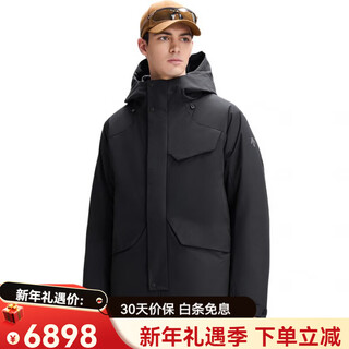 Descente new year's gift ski style series sports hooded waterproof long-sleeved parka down jacket men's bk-anthracite m