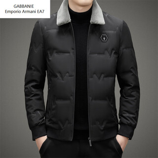 Emporio armani ea7 armani men's down jacket 2026 new winter casual top middle-aged dad wear loose versatile lapel black m