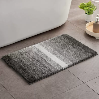 Yusenyi absorbent floor mat bathroom toilet door winter bathroom toilet non-slip mat household door mat toilet foot mat striped gray short hair 60x90cm