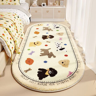 Fantasy bedroom imitation cashmere carpet cartoon cute girly style long thick bedside floor mat living room coffee table stain-resistant floor mat customized z pajamas kuromi soft and skin-friendly