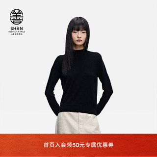 Erdos good series 25 autumn and winter half turtleneck pullover solid color versatile skin friendly warm women's cashmere sweater black m 165/84a