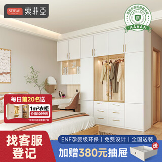 Sofia whole house custom wardrobe whole house package bedroom furniture large wardrobe wine cabinet tv cabinet combination entry shoe cabinet 20 cabinets + 10 pieces of furniture + 7m cabinets + 1 door