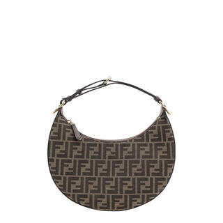 Fendi (fendi) women's handbag, adjustable shoulder strap, removable handle, internal card slot, single-layer inner bag, cotton blend fabric, brown tu