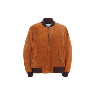 Coach ss colorblock suede zip leather jacket men's orange orange s