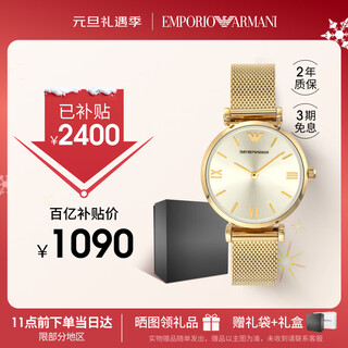 Emporio armani watch for women, small gold watch, simple steel strap, european and american watch, birthday and christmas gift for girlfriend ar1957