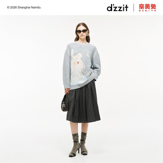 Dzzit nami rabbit joint model disu sweater 2026 spring new style lazy loose top for women 3k1ee421r light blue xs