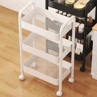 Zhuobo floor-standing storage rack trolley living room storage rack snack rack storage rack kitchen shelf sj17 white 3-layer