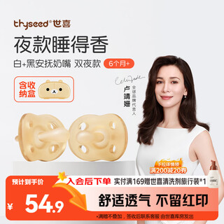 Shixi pacifier for 6 months and above to prevent bloating, flat head for newborn babies to sleep at night, full silicone 2-pack