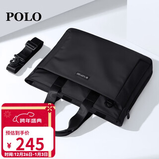 Polo briefcase men's business handbag men's 14/15.6-inch computer bag conference document bag business trip shoulder bag