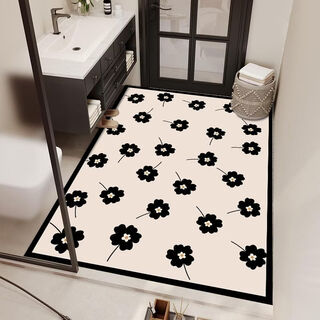 Fantasy diatom mud bathroom water-absorbent floor mat bathroom washstand large size full-slip anti-slip carpet entry door mat 80x80cm foot mat under the washstand ly retro geometric diatom mud water-absorbent and quick-drying