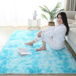 Fantasy thickened lamb velvet room bedside bedside bedroom living room carpet coffee table full bay window household foot mat floor mat tie-dye tianlan 50x160 cm