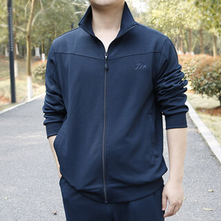 Long-sleeved fitness suit men's spring and autumn breathable sportswear winter fitness suit long pants long-sleeved group training suit navy blue single top 170/88 suitable for 110-130 jin jin equals 0.5 kg
