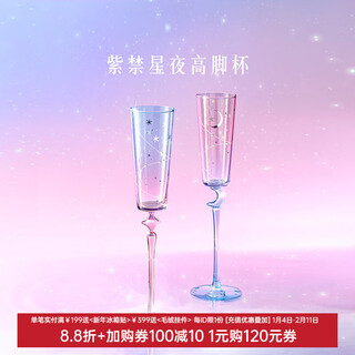 Good things from this palace, the forbidden city starry night goblet, high-value champagne glass, glass wine glass set, gift box, wedding companion gift, new year's gift, 2 pieces