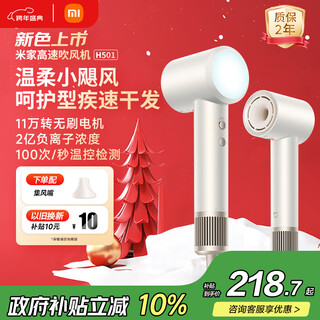 Mijia high speed hair dryer h501 xiaomi official flagship store negative ion hair care hair dryer national subsidy home hair dryer christmas gift for girlfriend new year recommended warm mountain white