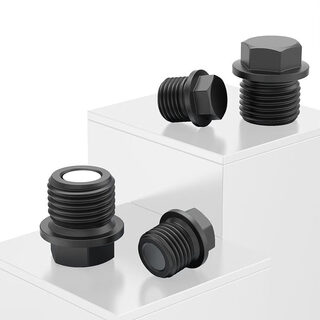 Fengji magnetic external hexagonal flange plug carbon steel blackened screw plug car oil pan with magnetic oil drain screw m10-24 m18*1.5 1 piece