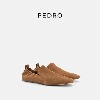 Pedro cowhide suede casual shoes 26 spring new gilt series comfortable flat shoes for women pw1-66380048 light tan 35