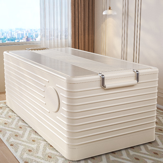 Yusenyi storage box large capacity extra thick plastic clothes and quilt organizing box folding wheels for home use thick material no odor big mac plus length 81 width 57.5 height 45.5c