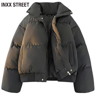 Inxx (inxx) inxx street american tie-dye stand-up collar cotton jacket for men in winter new contrast color casual versatile warm cotton jacket pure black 2xl recommended 140-160jin jin equals 0.5 kg