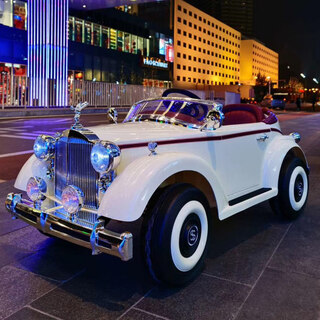 Rik smits rolls-royce children's electric car four-wheel stroller baby remote control car children's classic car toy car can sit on top with paint off-white