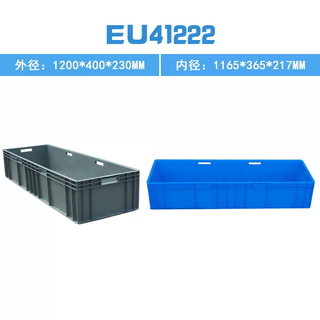 Yusenyi turnover box plastic rectangular thickened transit logistics basket fish and turtle box auto parts eu european standard plastic frame turnover box eu41222 outer diameter 1200x400x230 with handle hole plain blue dark color 1 piece plain blue dark color