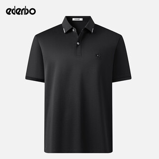 Edenbo (edenbo) shopping mall same style men's short-sleeved t-shirt summer new breathable casual versatile lapel polo shirt top men black m (165)