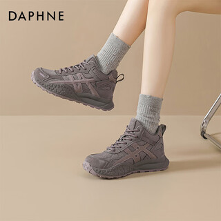 Daphne daphne dad's shoes women's velvet warm cotton shoes 2025 new winter versatile thick-soled casual sports shoes for women purple velvet heel height 3cm 35 (225mm) standard size