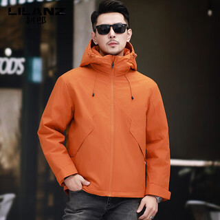 Lilanz зимняя короткая пуховая куртка с капюшоном, мужская новинка 2025 года, повседневная холодостойкая мужская уличная теплая мужская куртка оранжевого цвета 4xl 195